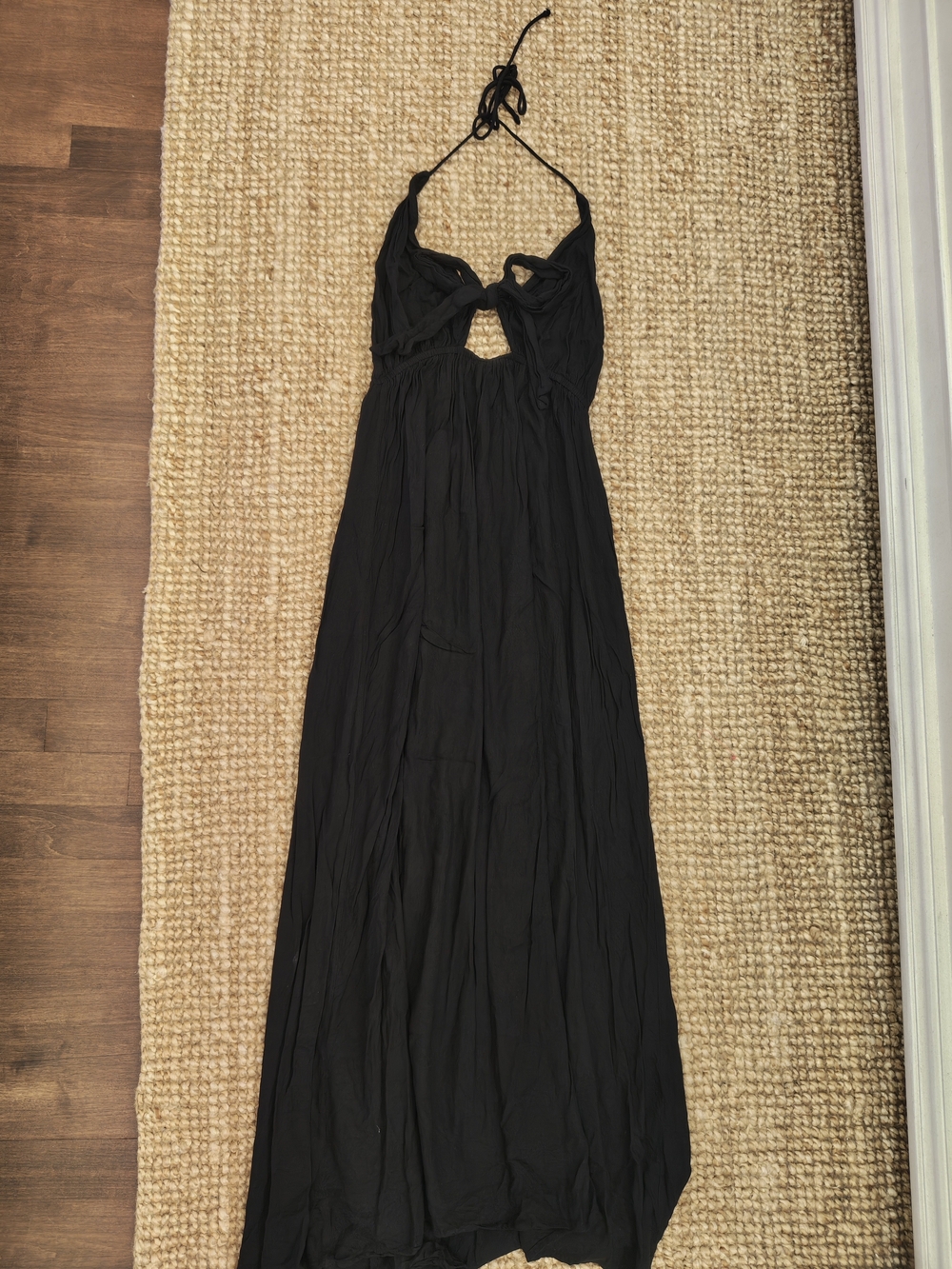 ASOS Black Halter Maxi Swim Coverup